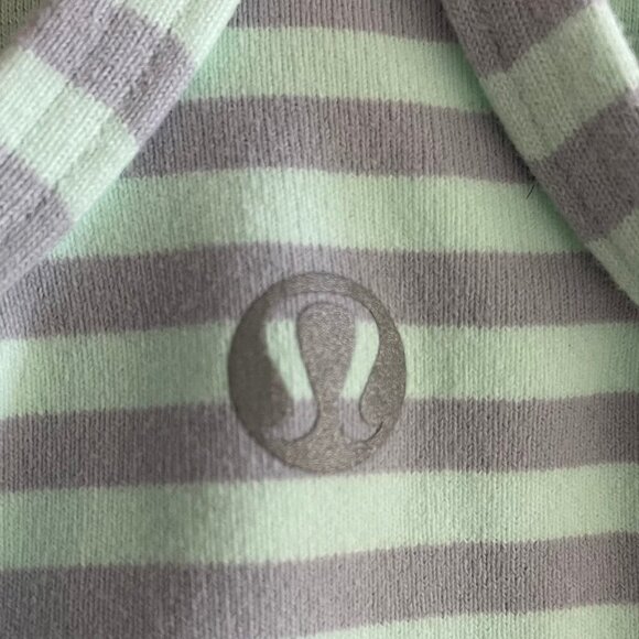 Lululemon Power Y Striped Tank Yoga Top Shelf Bra w Liners Mint Grn Lavender 6 - Picture 9 of 11